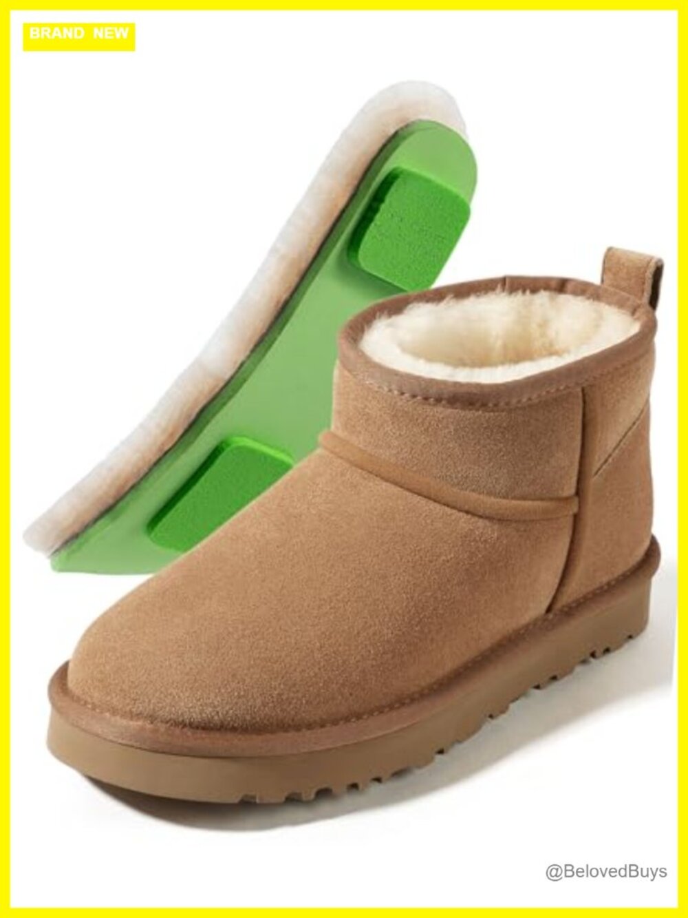 100% Australian Sheepskin Mini Boots - Warm to -22°F, Water Repellent Suede